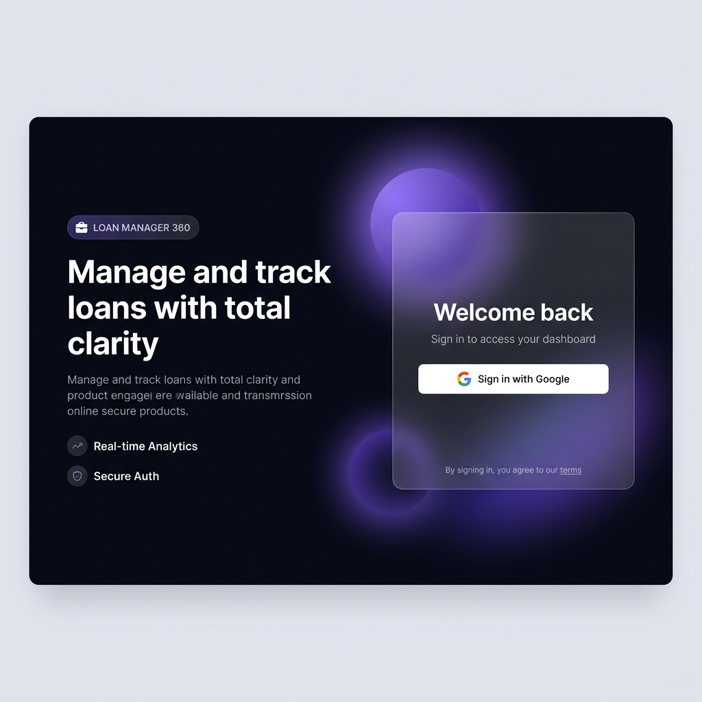 Loan Manager 360 Login — secure authentication screen